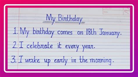 10 Lines On My Birthday In English Birthday Essay Writing By Hiral