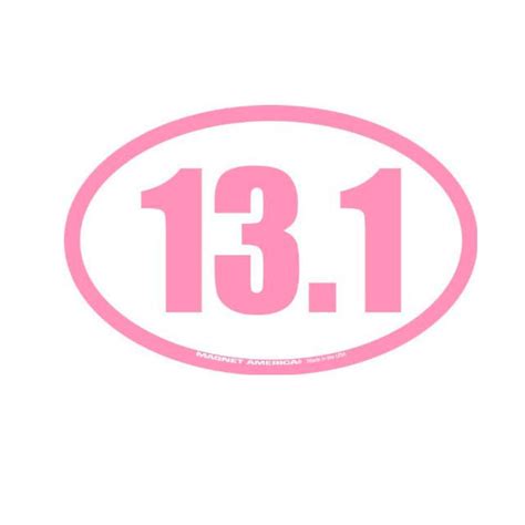 131 Half Marathon Oval Car Magnet Pink Runners Run Jogging Decal