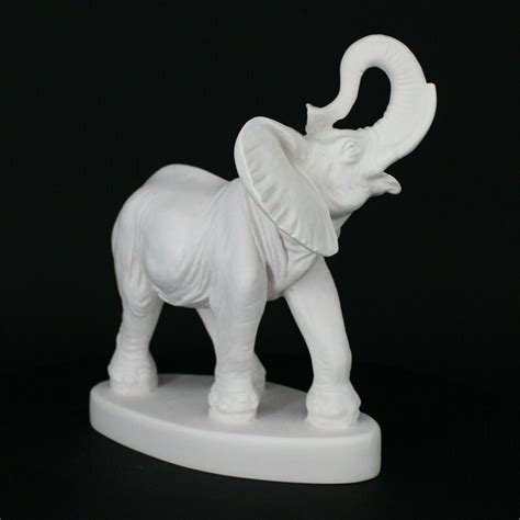 Elephant Statue Handmade White Alabaster Statue Elephant Etsy