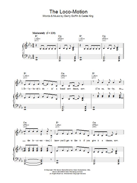 The Loco Motion Sheet Music By Kylie Minogue Piano Chordslyrics