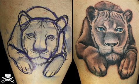 Lion Tattoo On Thigh Hautedraws