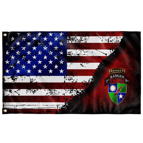 2nd Ranger Battalion Tabbed Stars And Stripes Flag