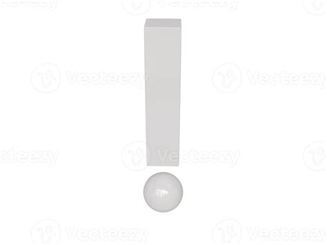 White Exclamation Mark 3d Render 16653668 Png