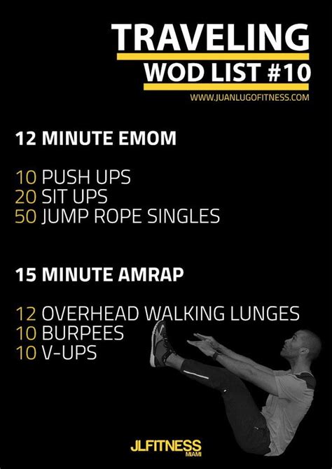This Travel Wod 10 Includes A Emom And An Amrap Jlfitnessmiami Wod