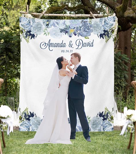 Dusty Blue Wedding Photo Booth Backdrop For Sale Blushing Drops