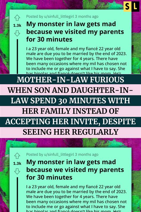 Mother In Law Furious When Son And Daughter In Law Spend 30 Minutes