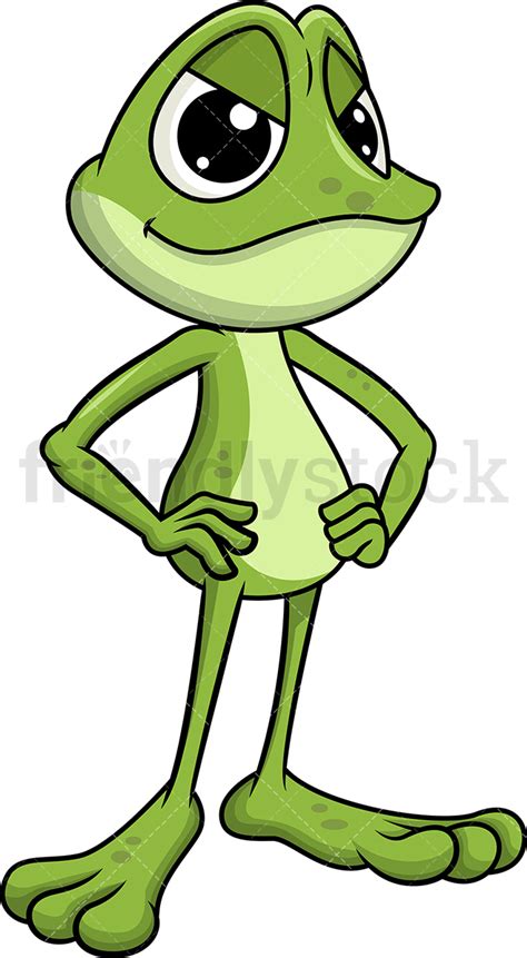 Angry Frog With Evil Look Cartoon Vector Clipart