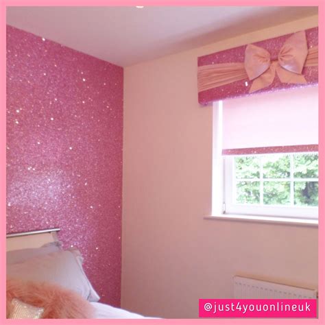Baby Pink Glitter Wallpaper Bedroom Mural Wall