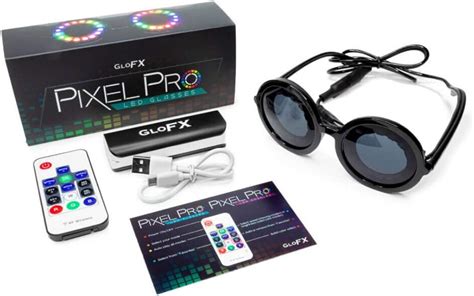 Buy Glofx Pixel Pro Led Glasses [350 Epic Modes] Programmable Rechargeable Light Up Edm