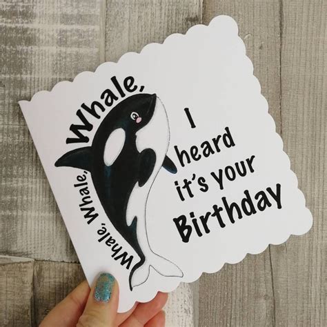 Orca Whale Birthday Card Quirky Birthday Card Whale Pun Etsy Uk