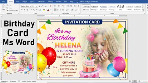 How To Make Birthday Card In Ms Word Printable Templates Free