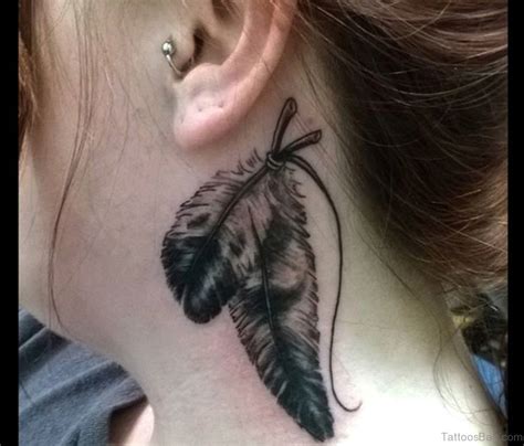 60 Appealing Feather Tattoos On Neck