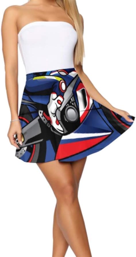 Liaosax Printed Skirts For Women Mini Animation Riding Motorcycle Skater Skirts For