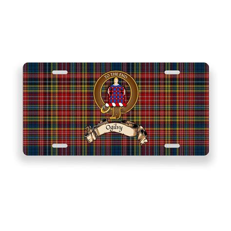 Ogilvy Scotland Clan Tartan Crest Novelty License Plate Etsy
