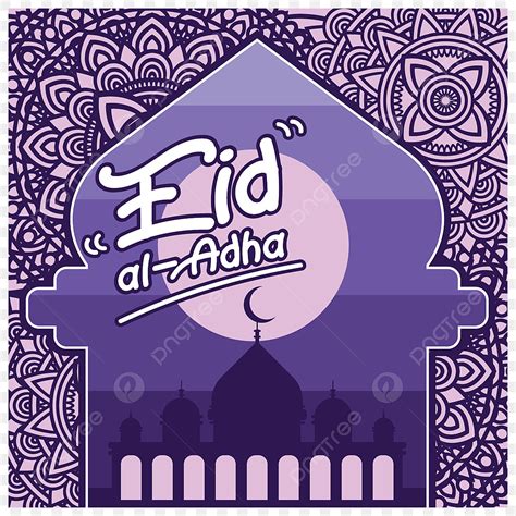 Idul Adha Mubarak Salam Desain Abstrak Mandala Dengan Pola Ornamen Dan
