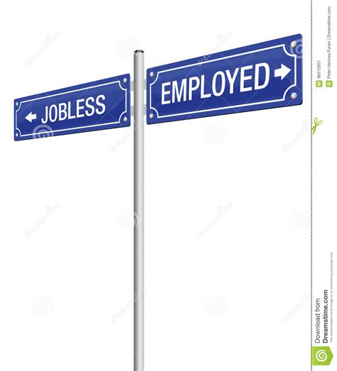 Jobless Employed Guidepost Stock Vector Illustration Of Fired 96512851
