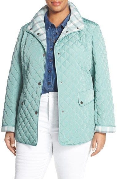 Gallery Plaid Trim Quilted Barn Jacket Plus Size Jackets Plus Size