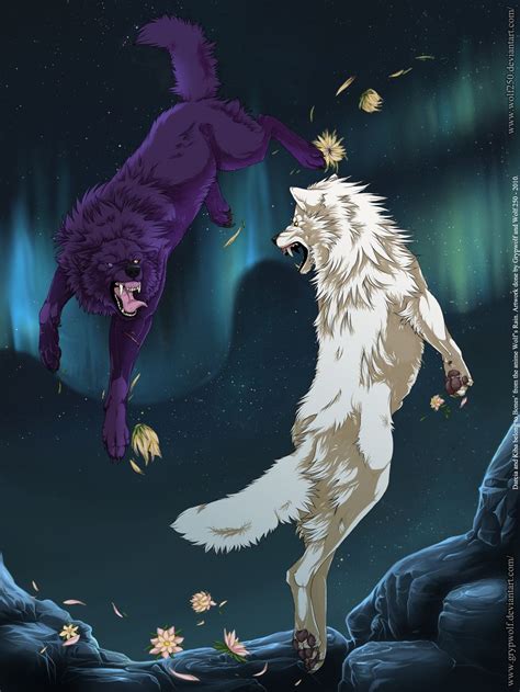 Darcia And Kiba Wolfs Rain Anime Wolf Wolves Fighting