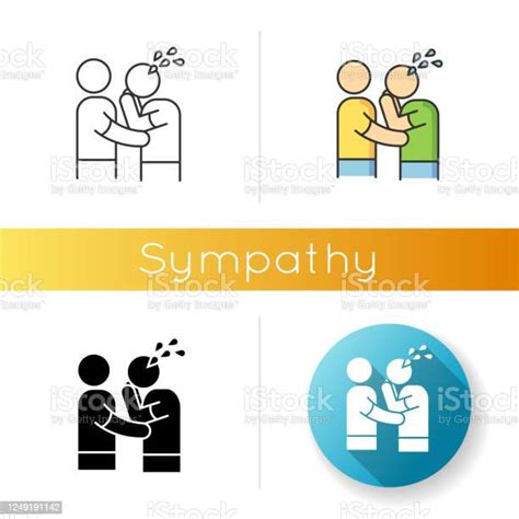 Sympathy Icon Linear Black And Rgb Color Styles Friendly Consolation