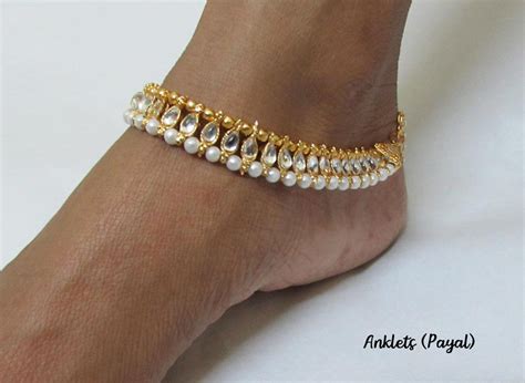 Payal Indian Traditional Gold Plated Barefoot Anklets Pair Etsy Canada