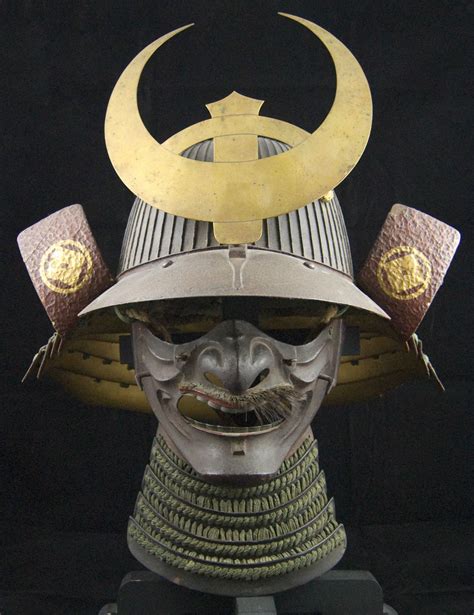 Japanese Samurai Armor Early Edo Kabuto Helmet With Mempo And Maedate