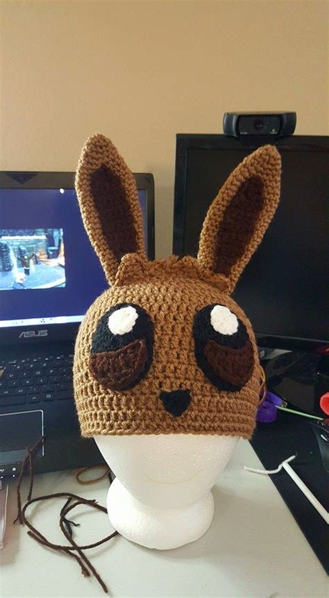 Fits most heads and can stretch fairly well. Eevee hat by CalCrochet.deviantart.com on @DeviantArt ...