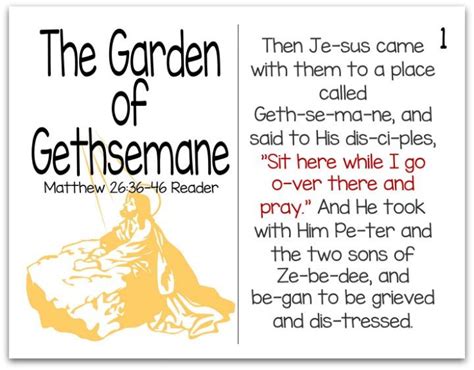 Printable Resurrection Story Part 5 Of 7 Garden Of Gethsemane
