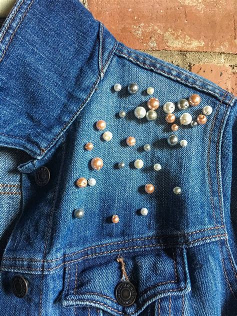 Diy Pearl Embellished Denim Embellished Denim Jacket Embellished