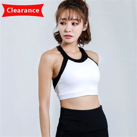 Clearance Women White Mesh Yoga Bra Crop Top Backless Fitness Gym Sports Bra For Underwear