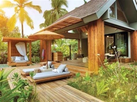 30 Cozy Bamboo Garden Decor For Private Place Villa Design Tropical