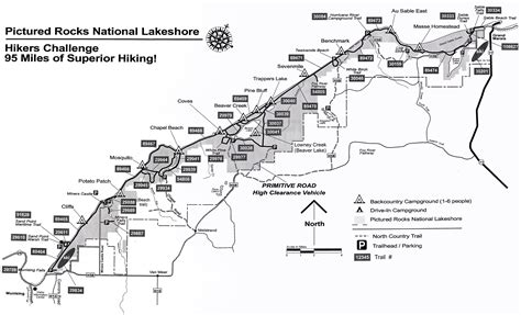 Pictured Rocks Hikers Challange Map Pictured Rocks National Lakeshore