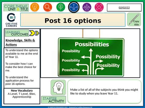 Post 16 Options Careers Lesson Teaching Resources