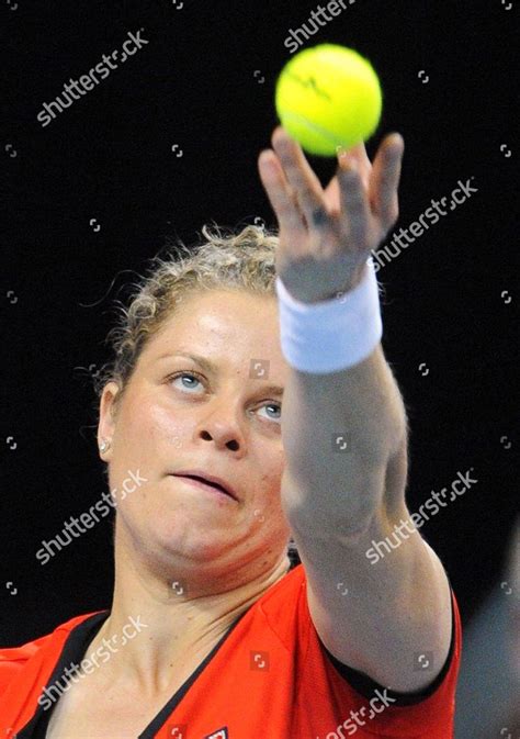 Belgian Kim Clijsters Serves Ball Usas Editorial Stock Photo Stock