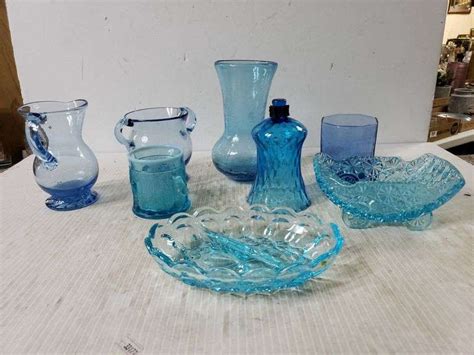 Assorted Blue Glassware Trice Auctions