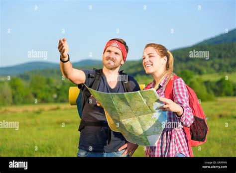Young Couple Tourists Stock Photo Alamy