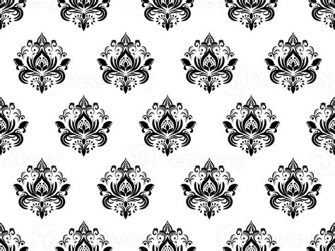 Damask Seamless Pattern Black Flowers Luxury Royal Wallpaper Floral