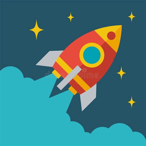 Start Up Business Rocket Concept Illustration In Stock Vector