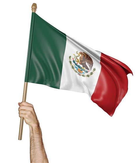 Hand Proudly Waving The National Flag Of Mexico Stock Illustration