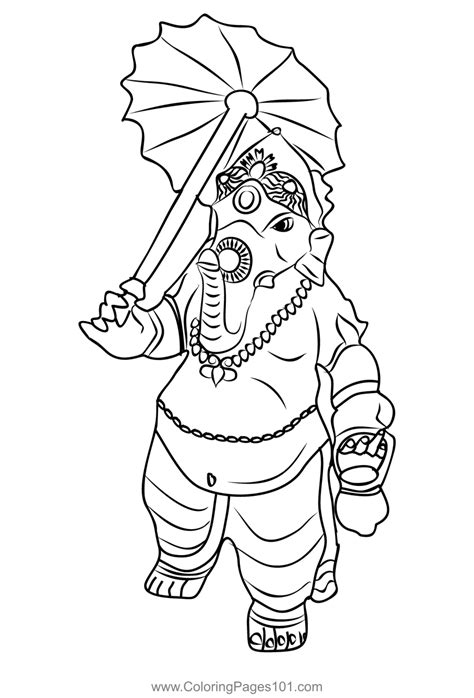Shri Ganesh Ji Coloring Page For Kids Free Hindu Gods Printable