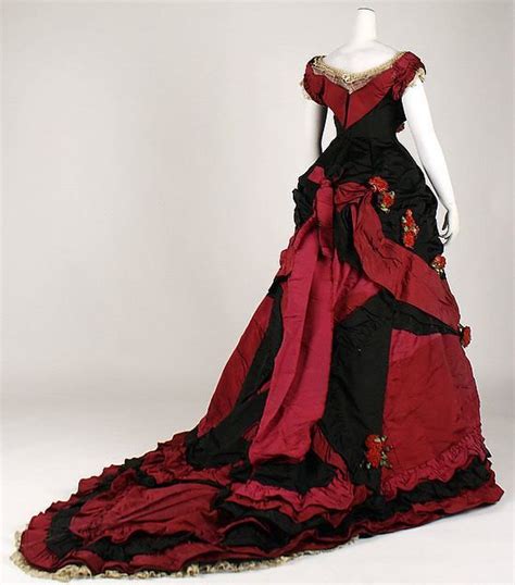 Late S Red Silk Ball Gown Met Museum S Fashion Vintage