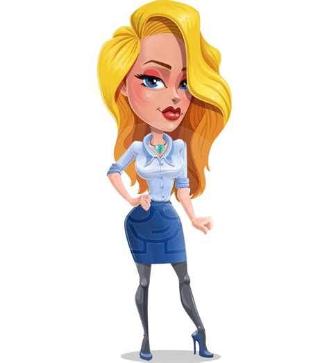 112 Pretty Girl Cartoon Vector Character Illustrations 2020 Blue