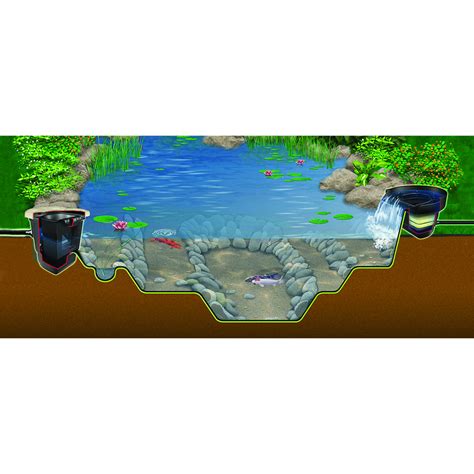 The complete kit includes a skimmer and biofalls® filter to provide effective mechanical and biological filtration. Aquascape Medium Pond Kit 11' x 16'