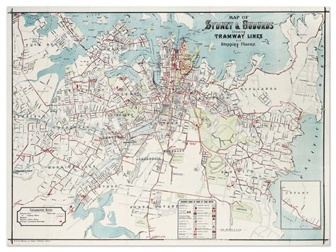 Map Of Sydney Suburbs Showing Tramway Lines And Stopping Places