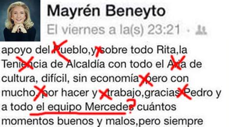 Solicita también la asistencia de personas que conozcan de ortografía. Mayrén Beneyto se despide con un texto lleno de faltas del ...