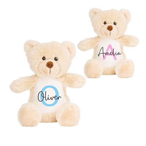 Personalised Teddy Bear Soft Toy With Name And Initial Baby Toy
