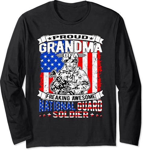 Proud Grandma Of A National Guard Soldier Army Grandmother Long Sleeve T Shirt