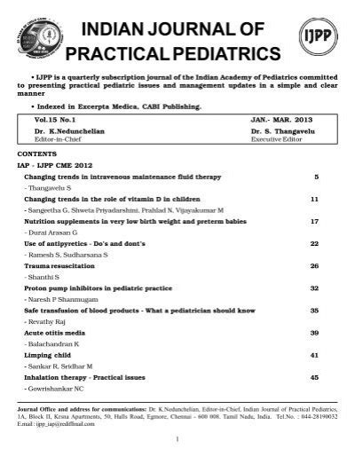 Indian Journal Of Practical Pediatrics Ijpp