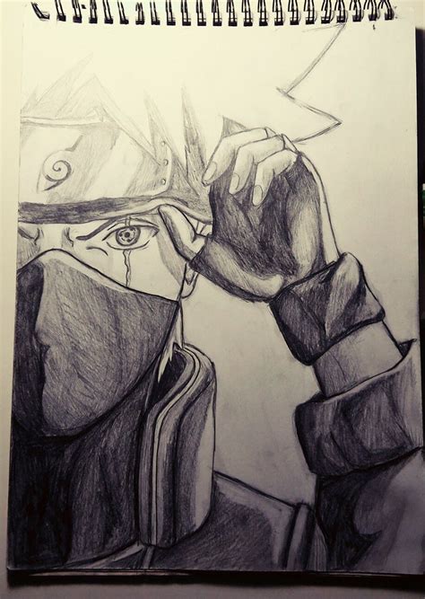 Kakashi Sharingan Pencil Drawing Naruto Drawings Naruto Sketch