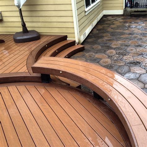 Azek Morado And Acacia Curved Deck With Several Modified Heat Bent Deck