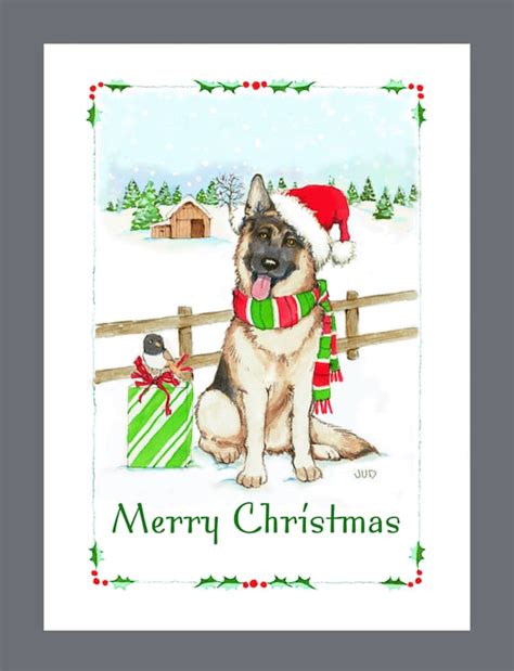 German Shepherd Dog Christmas Cards Box Of 16 Cards And Etsy Australia